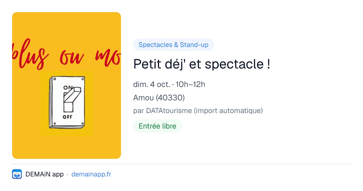 Petit déj' et spectacle ! — Amou