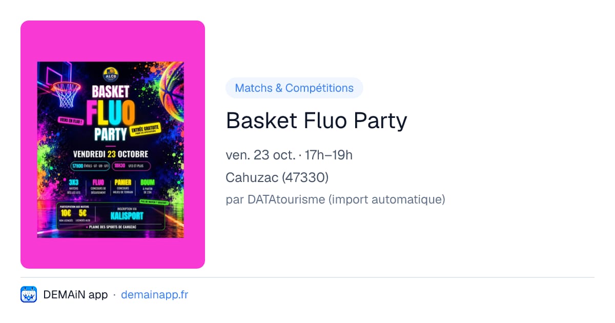 Basket Fluo Party — Cahuzac