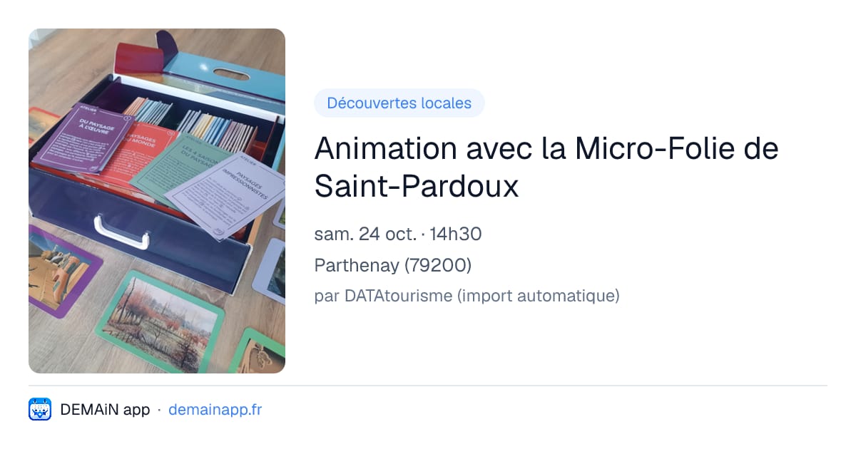 Animation avec la Micro-Folie de Saint-Pardoux — Parthenay
