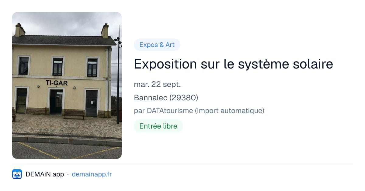 Exposition sur le système solaire — Bannalec