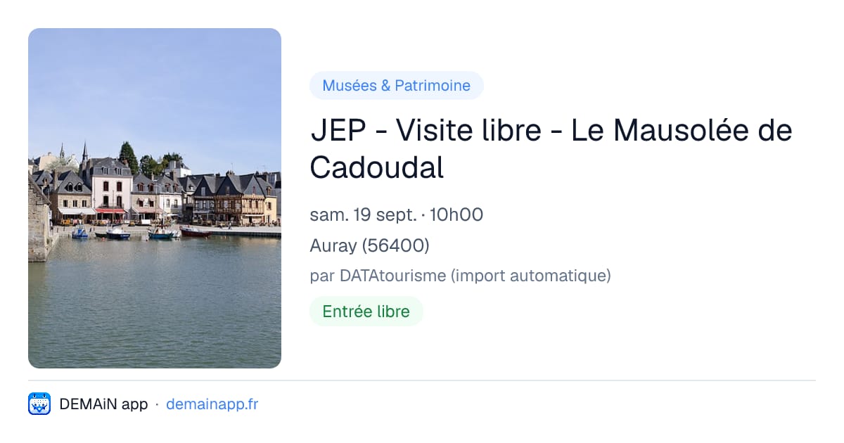 JEP - Visite libre - Le Mausolée de Cadoudal — Auray