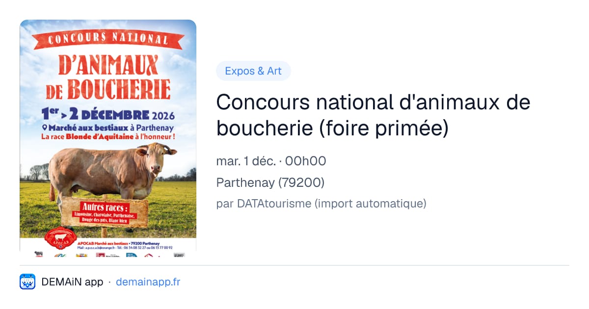 Concours national d'animaux de boucherie (foire primée) — Parthenay