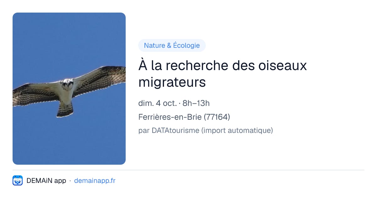 À la recherche des oiseaux migrateurs — Ferrières-en-Brie