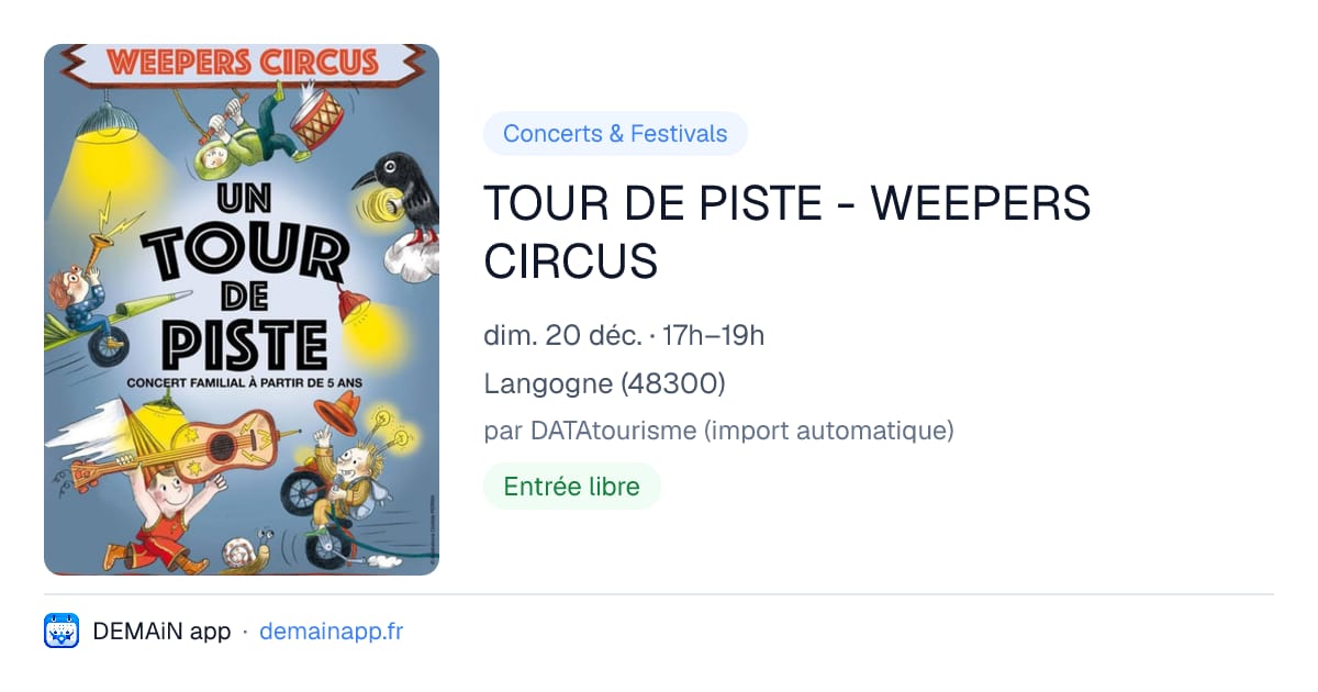 TOUR DE PISTE - WEEPERS CIRCUS — Langogne