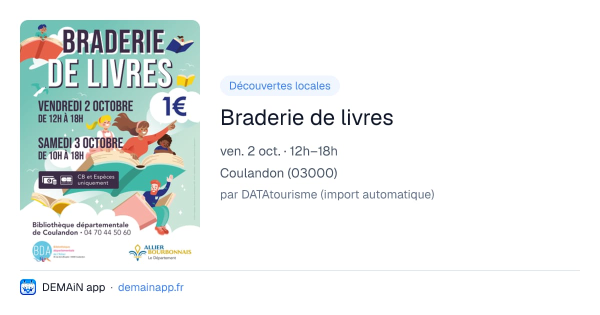Braderie de livres — Coulandon