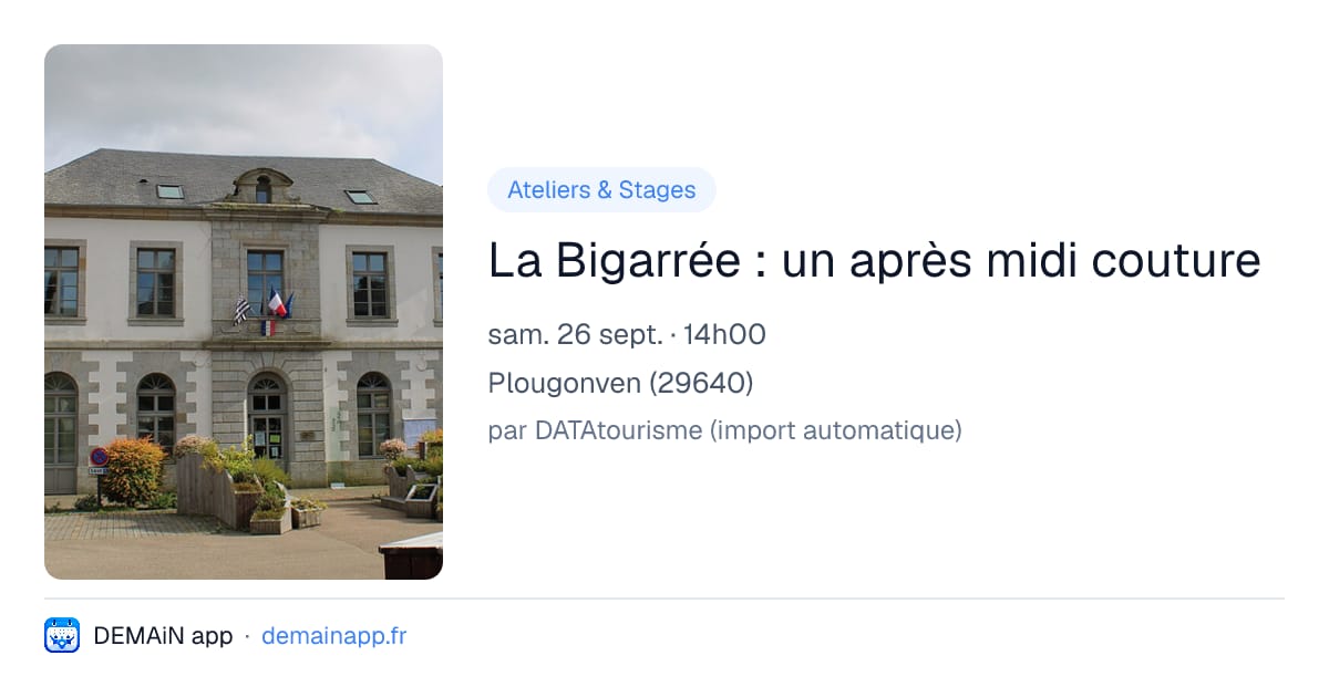 La Bigarrée : un après midi couture — Plougonven