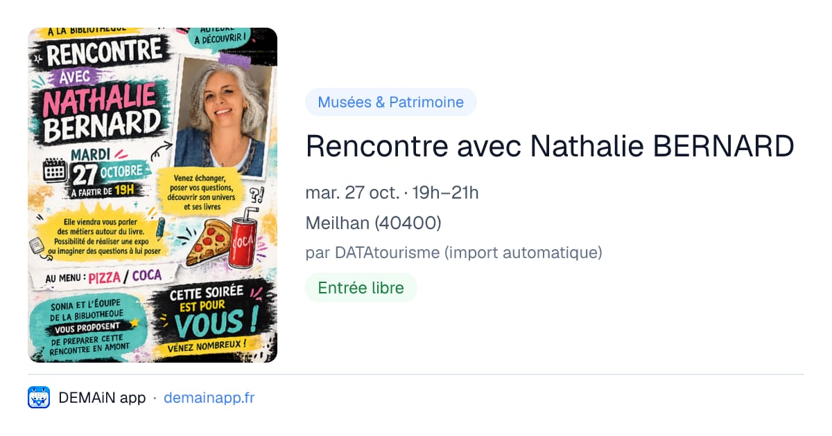 Rencontre avec Nathalie BERNARD — Meilhan