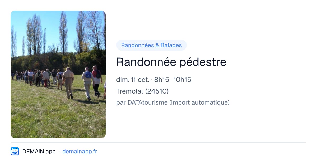 Randonnée pédestre — Trémolat