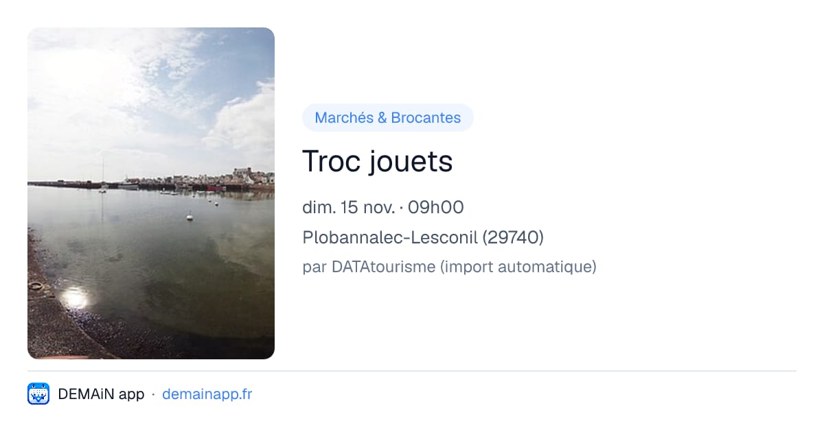 Troc jouets — Plobannalec-Lesconil