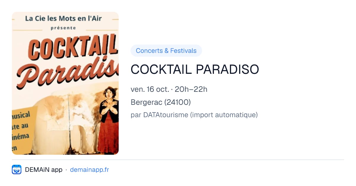 COCKTAIL PARADISO — Bergerac