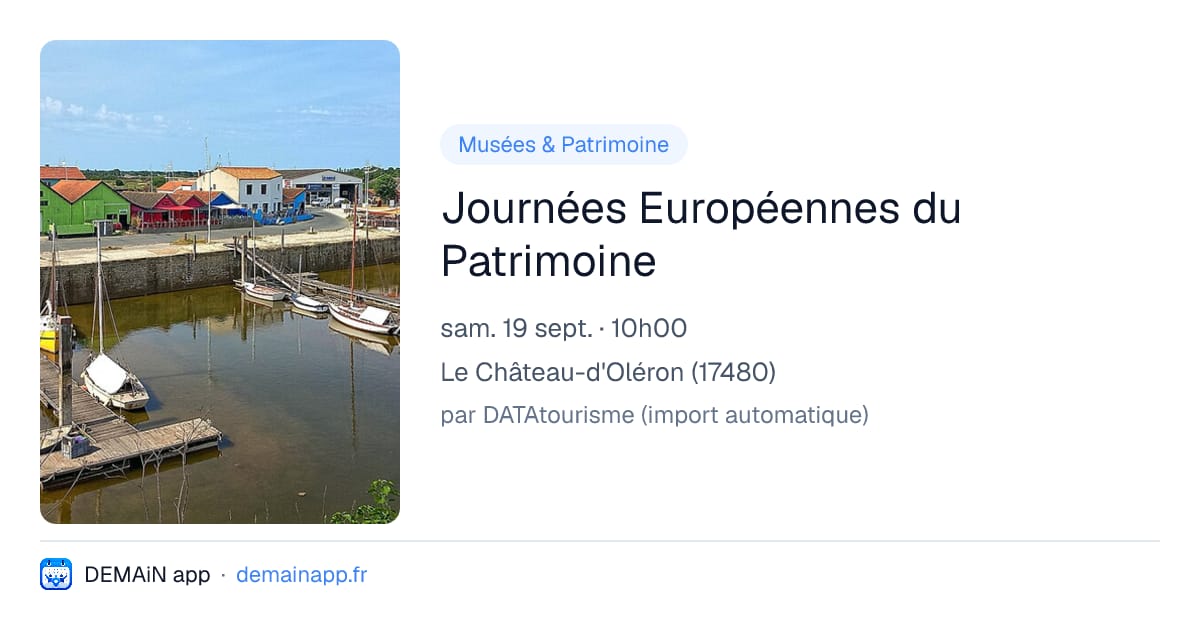 Journées Européennes du Patrimoine — Le Château-d'Oléron