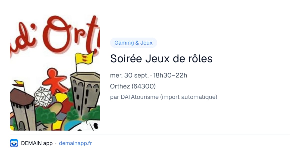 Soirée Jeux de rôles — Orthez