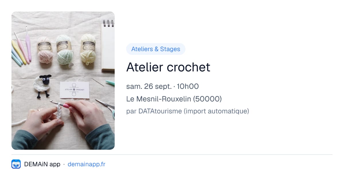 Atelier crochet — Le Mesnil-Rouxelin