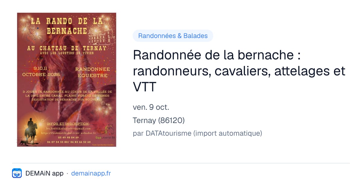 Randonnée de la bernache : randonneurs, cavaliers, attelages et VTT — Ternay