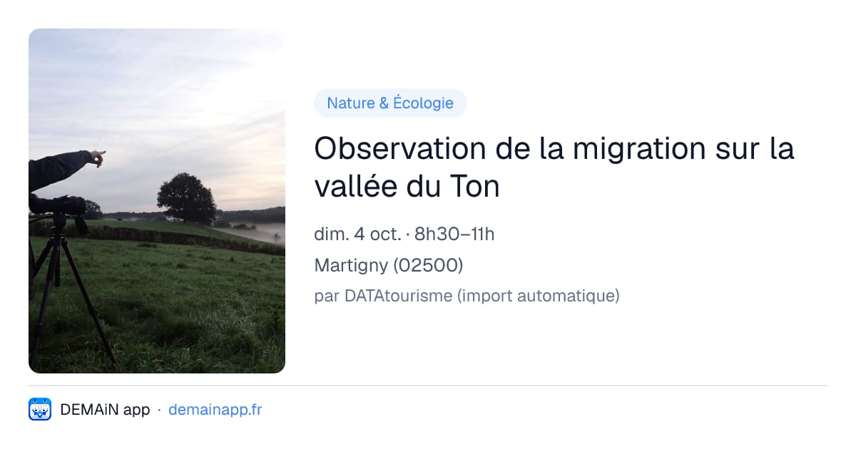Observation de la migration sur la vallée du Ton — Martigny