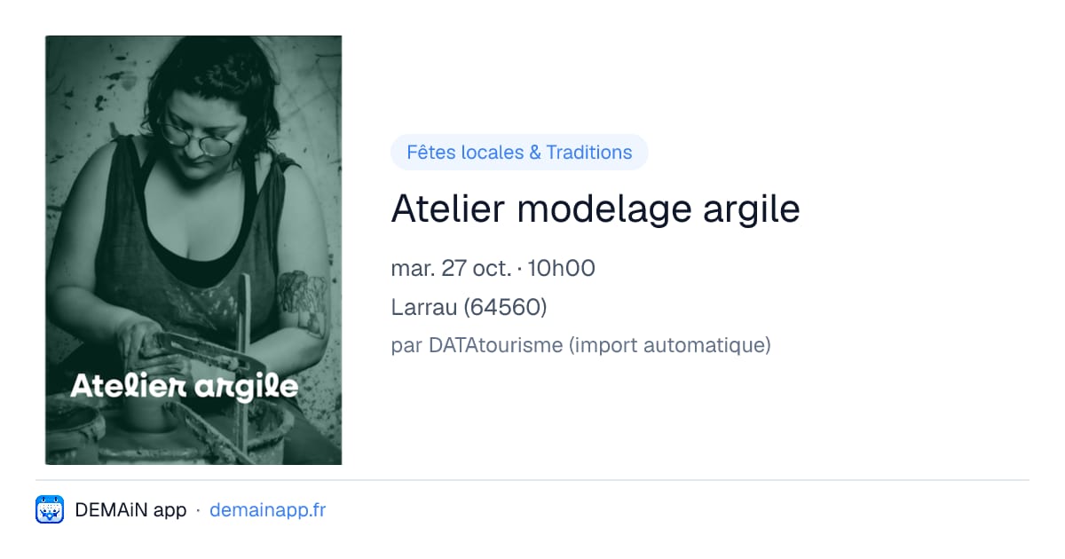 Atelier modelage argile — Larrau
