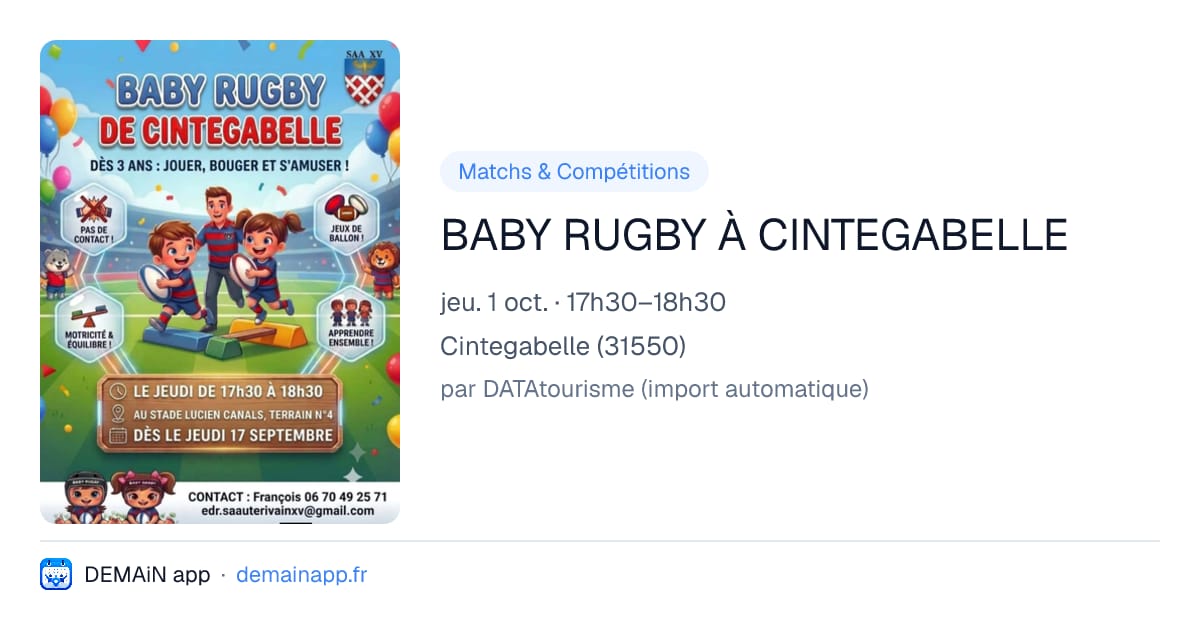 BABY RUGBY À CINTEGABELLE — Cintegabelle