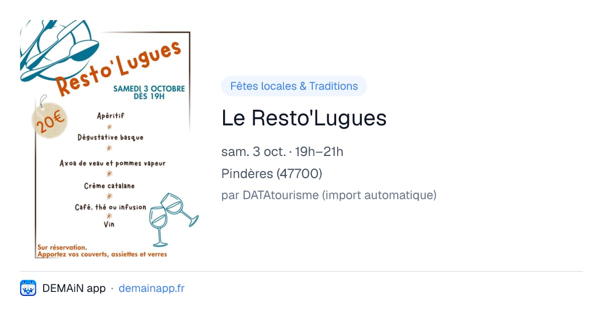 Le Resto'Lugues — Pindères
