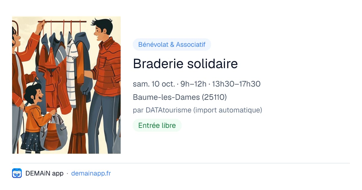 Braderie solidaire — Baume-les-Dames