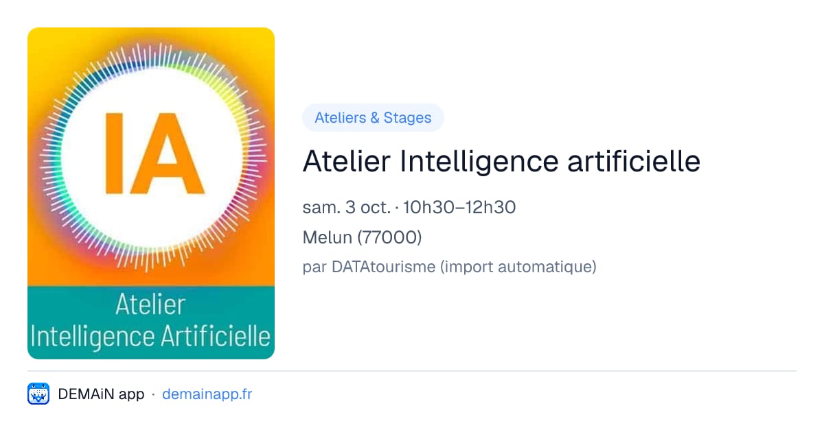 Atelier Intelligence artificielle — Melun