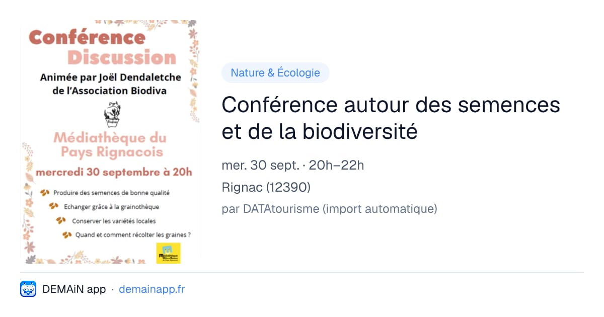 Conférence autour des semences et de la biodiversité — Rignac