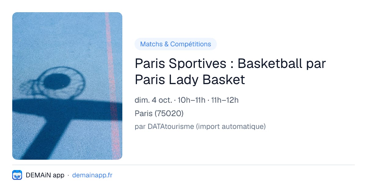 Paris Sportives : Basketball par Paris Lady Basket — Paris