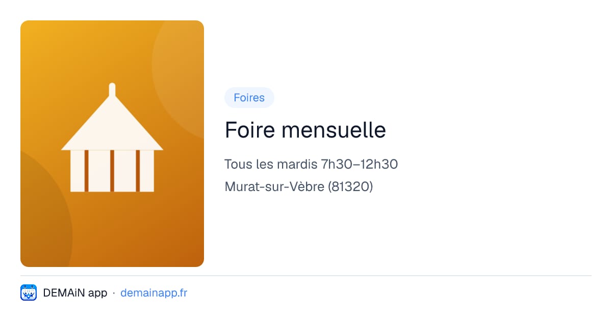 Foire mensuelle — Murat-sur-Vèbre