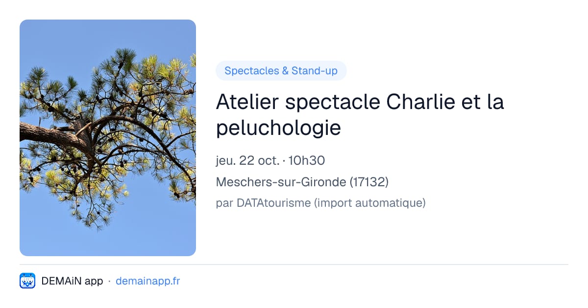 Atelier spectacle Charlie et la peluchologie — Meschers-sur-Gironde