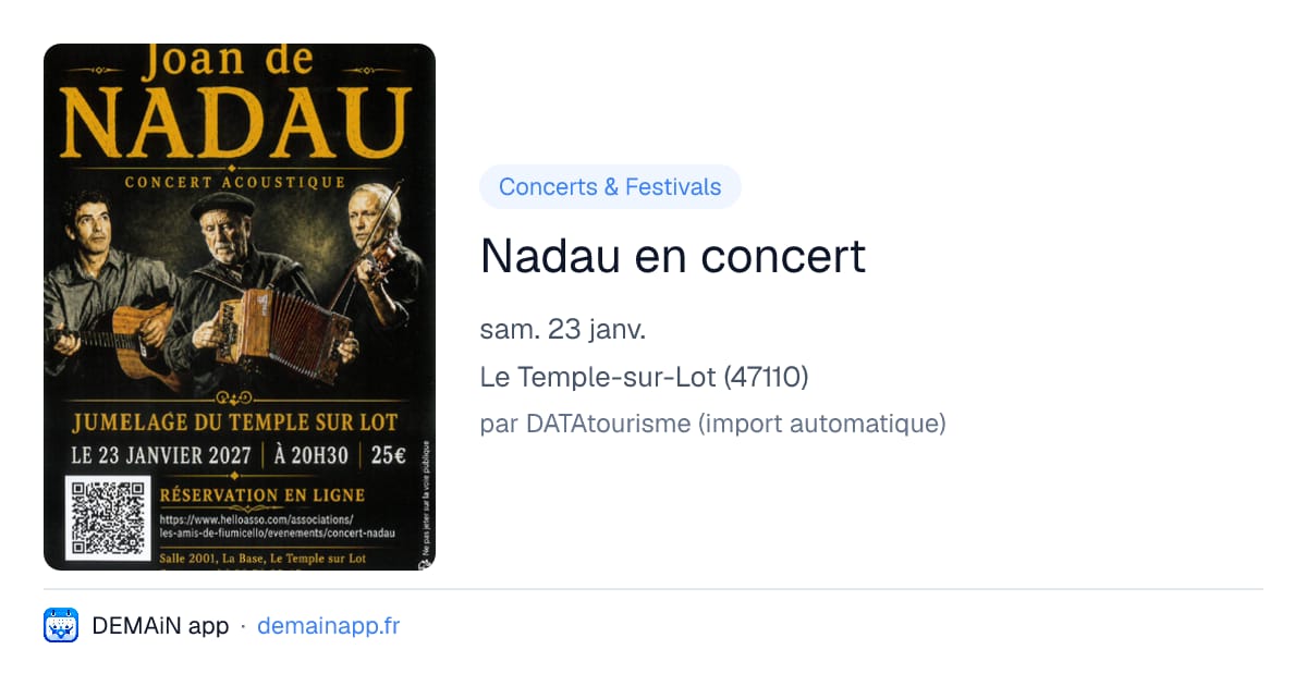 Nadau en concert — Le Temple-sur-Lot