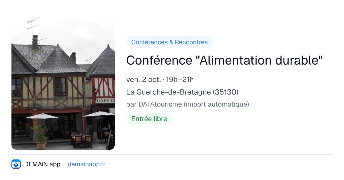 Conférence "Alimentation durable" — La Guerche-de-Bretagne