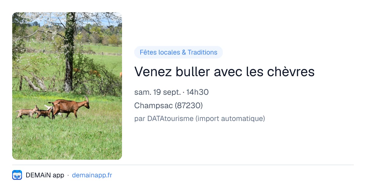 Venez buller avec les chèvres — Champsac
