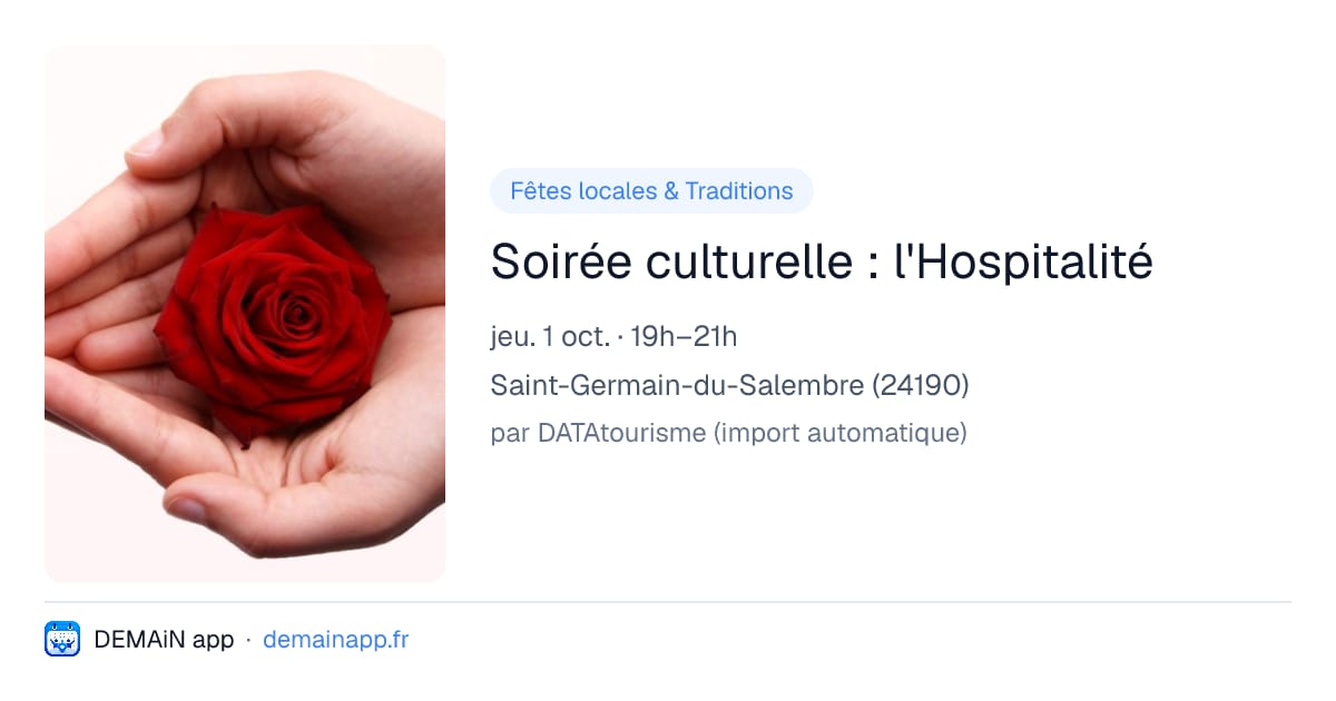 Soirée culturelle : l'Hospitalité — Saint-Germain-du-Salembre