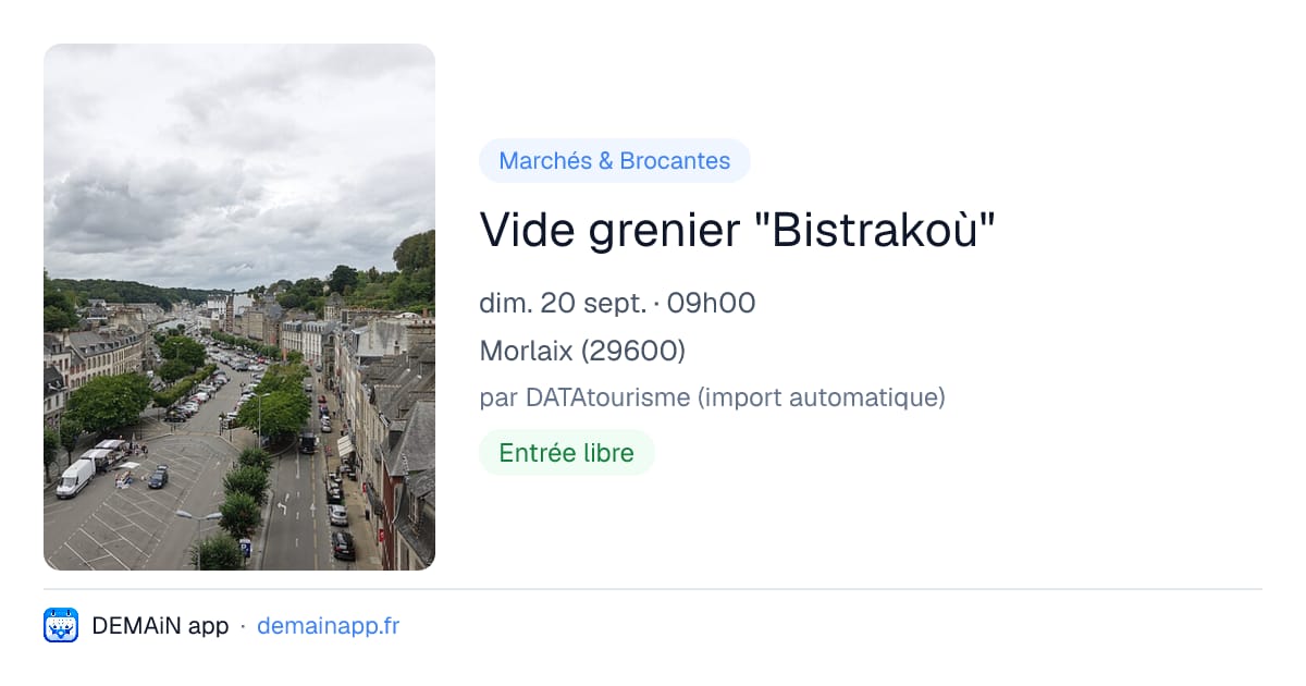 Vide grenier "Bistrakoù" — Morlaix