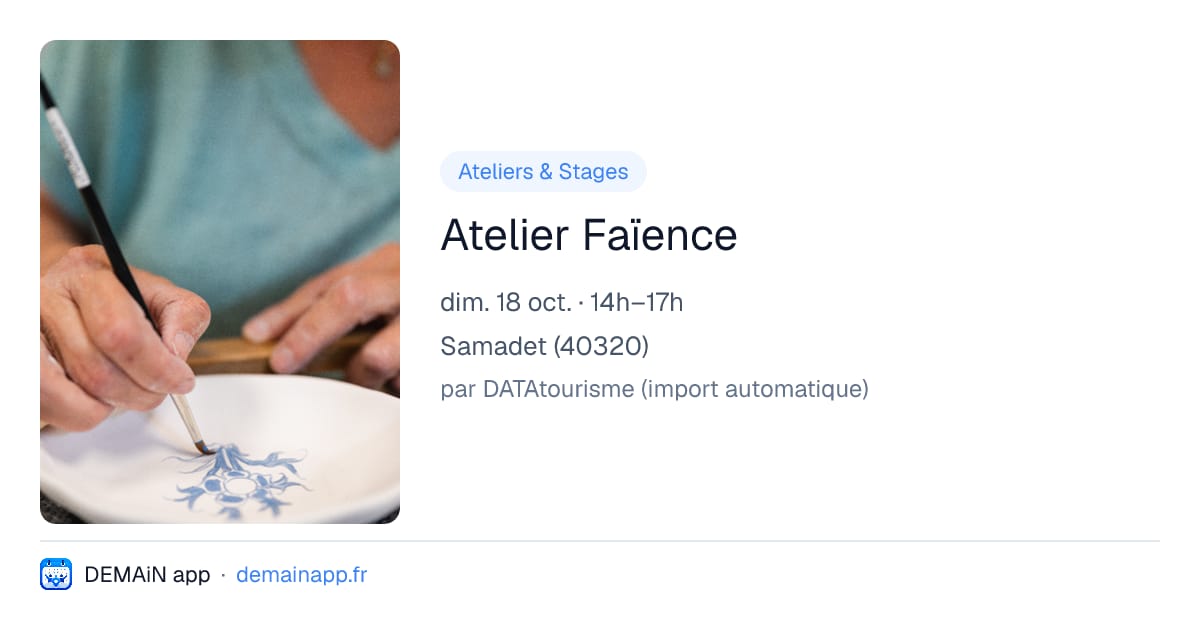 Atelier Faïence — Samadet