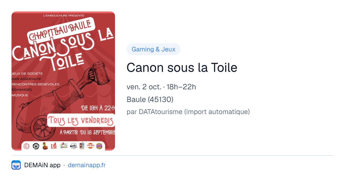 Canon sous la Toile — Baule
