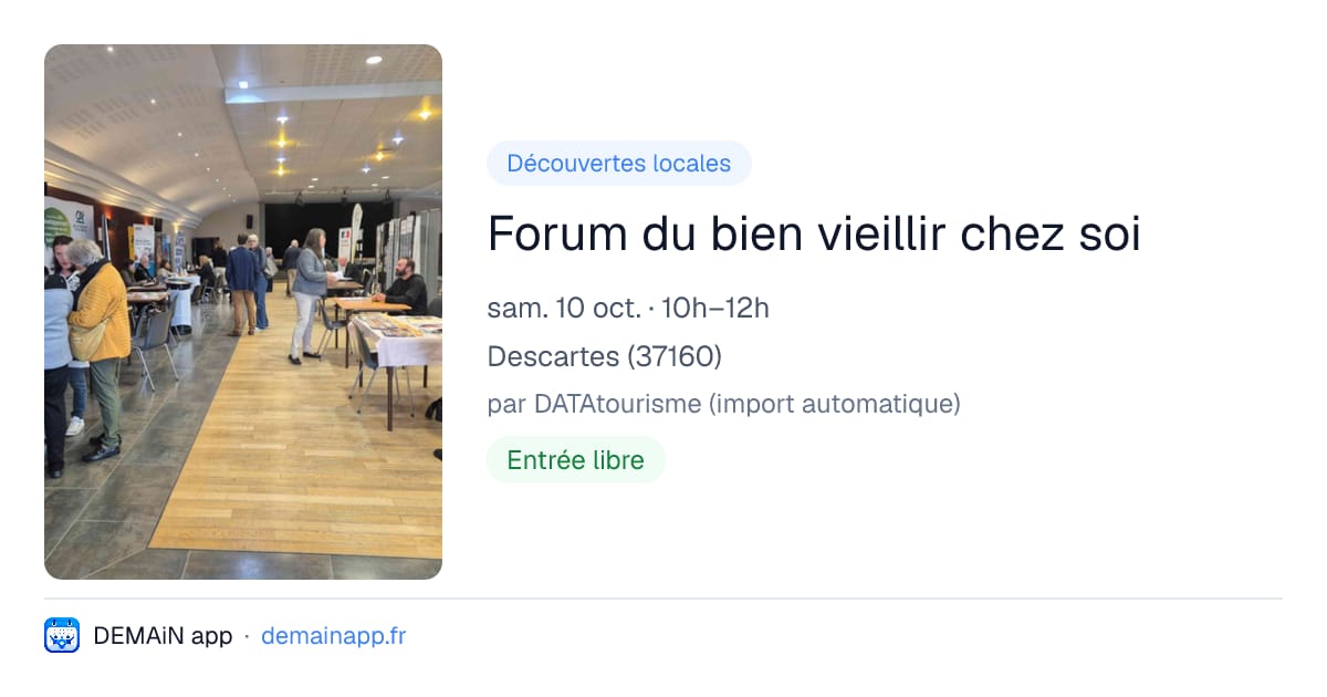 Forum du bien vieillir chez soi — Descartes