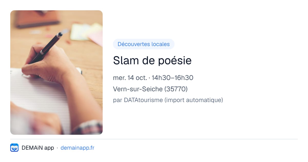 Slam de poésie — Vern-sur-Seiche