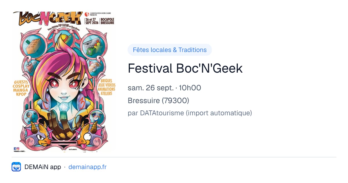 Festival Boc'N'Geek — Bressuire