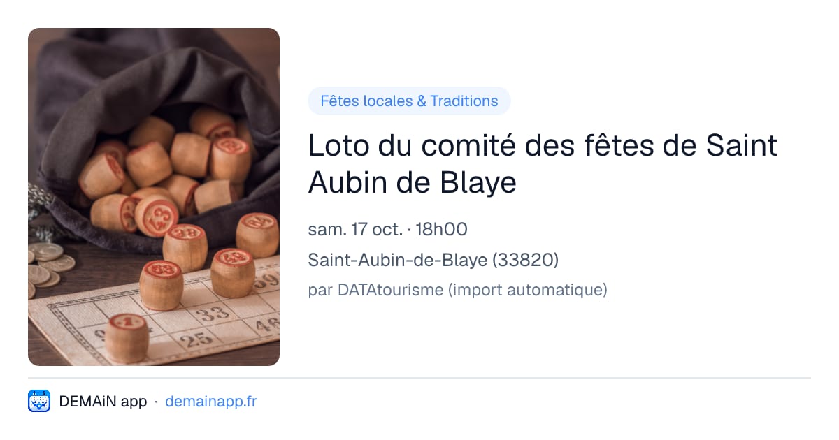 Loto du comité des fêtes de Saint Aubin de Blaye — Saint-Aubin-de-Blaye