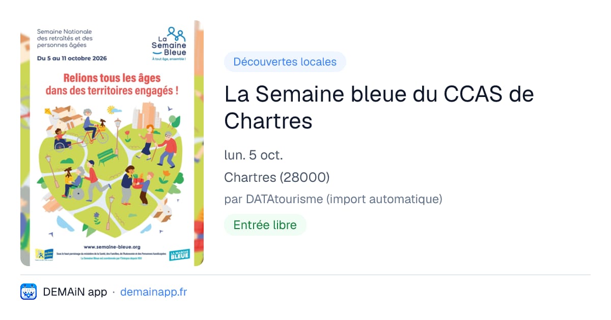 La Semaine bleue du CCAS de Chartres — Chartres