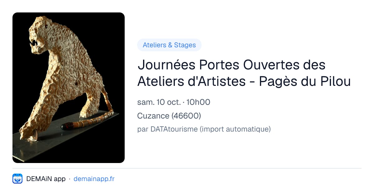 Journées Portes Ouvertes des Ateliers d'Artistes - Pagès du Pilou — Cuzance
