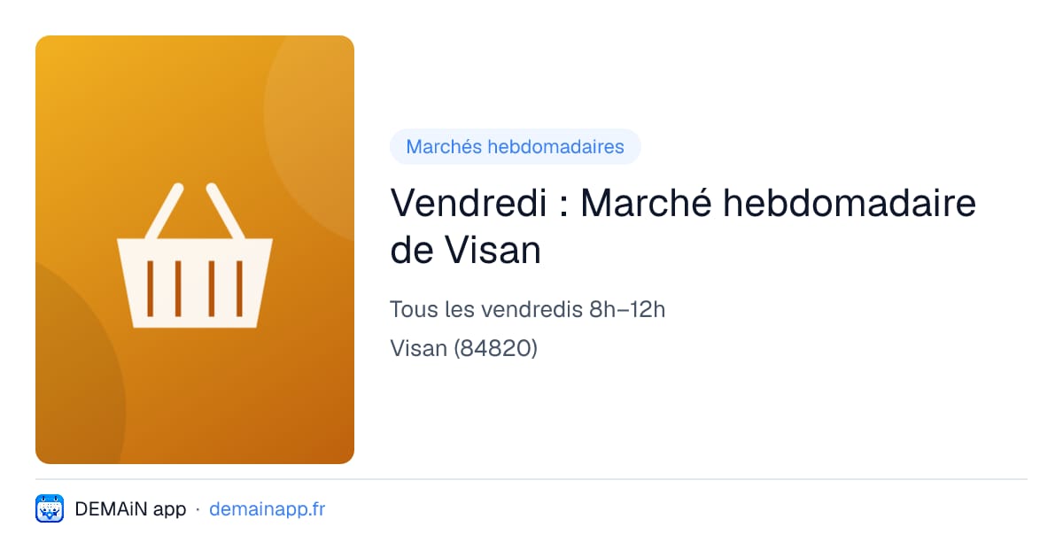 Vendredi : Marché hebdomadaire de Visan — Visan