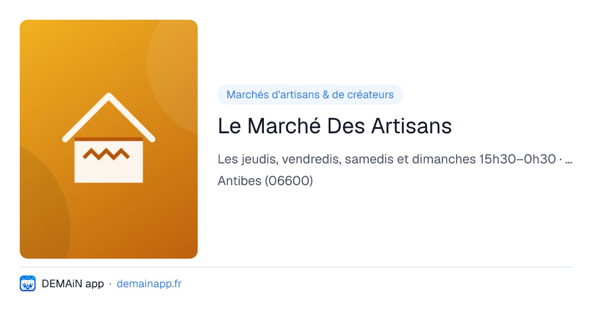 Le Marché Des Artisans — Antibes