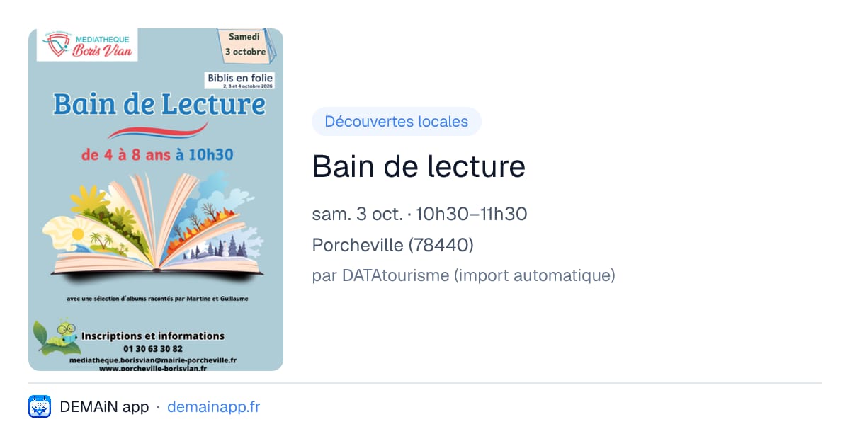 Bain de lecture — Porcheville