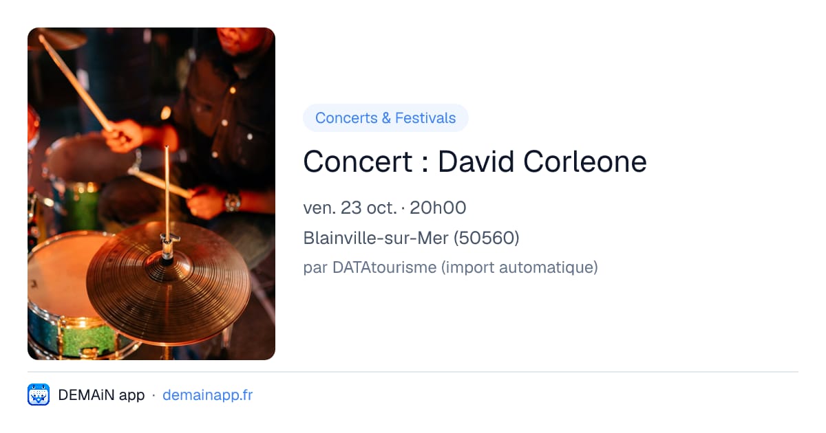 Concert : David Corleone — Blainville-sur-Mer