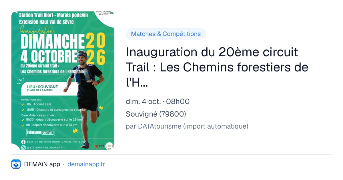 Inauguration du 20ème circuit Trail : Les Chemins forestiers de l'Hermitain — Souvigné