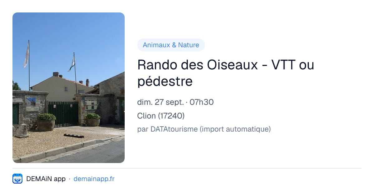 Rando des Oiseaux - VTT ou pédestre — Clion