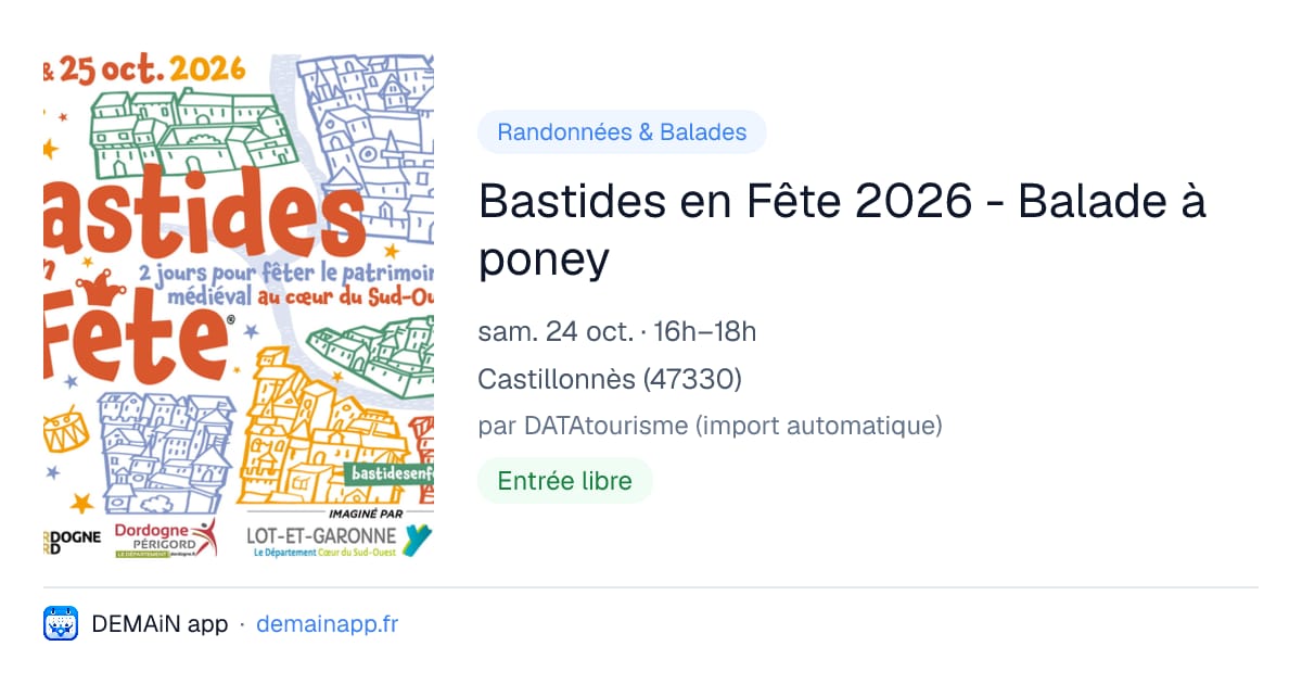 Bastides en Fête 2026 - Balade à poney — Castillonnès