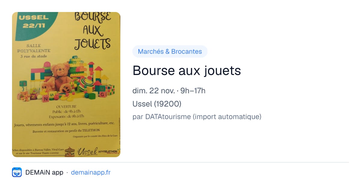 Bourse aux jouets — Ussel
