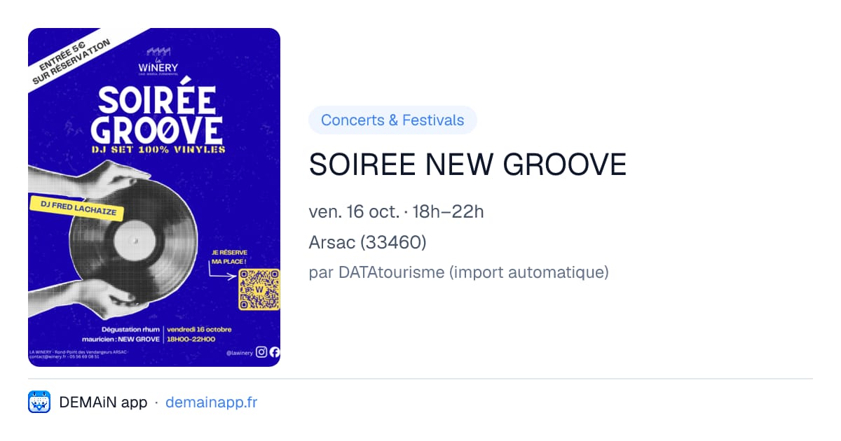 SOIREE NEW GROOVE — Arsac